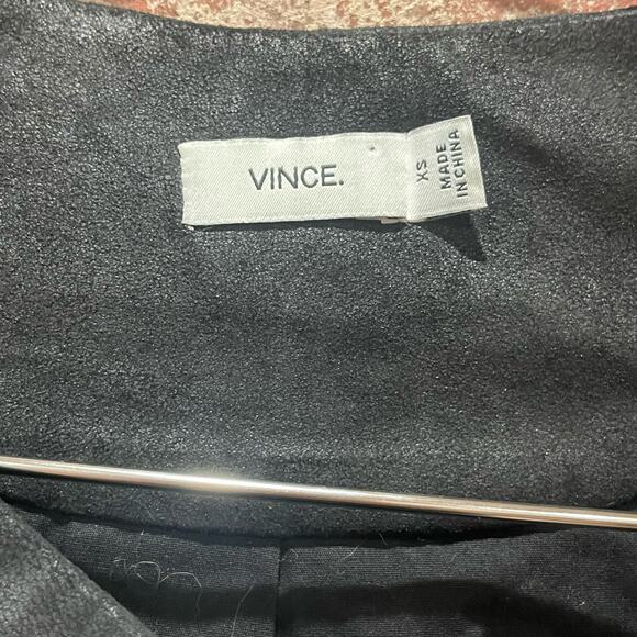 Vince Asymmetrical Zip Perforated Leather Vest Size XS - Picture 6 of 13